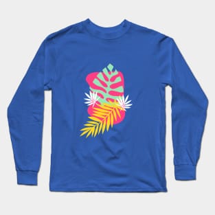 Tropical Palms - Pink Long Sleeve T-Shirt